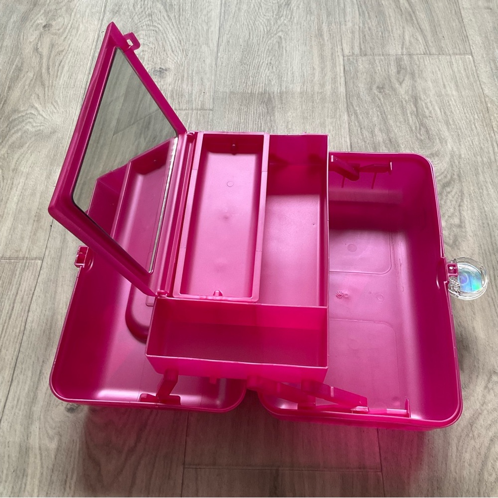 Vintage Retro 90’s Caboodle Make up Cosmetic Case Pink Large with Mirror - Picture 10 of 15
